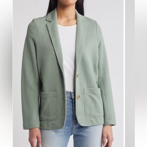 Olive green Caslon relaxed knit blazer